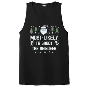 Most Likely To Shoot The Reindeer Family Matching Christmas Gift PosiCharge Competitor Tank