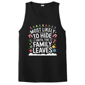 Most Likely To Hide Funny Matching Family Christmas Pajama PosiCharge Competitor Tank