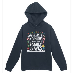 Most Likely To Hide Funny Matching Family Christmas Pajama Urban Pullover Hoodie