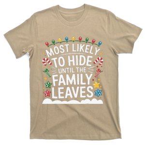 Most Likely To Hide Funny Matching Family Christmas Pajama T-Shirt