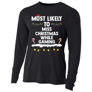 Most Likely To Miss Christmas While Gaming Family Christmas Cooling Performance Long Sleeve Crew