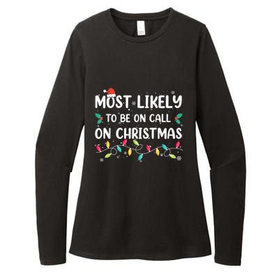 Most Likely To Be On Call On Christmas Xmas Pajamas Womens CVC Long Sleeve Shirt