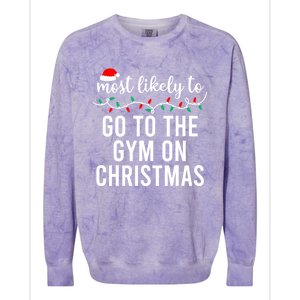 Most Likely To Go To The Gym On Christmas Family Pajamas Colorblast Crewneck Sweatshirt