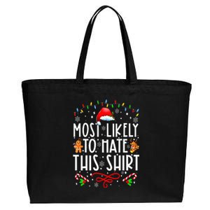 Most Likely To Hate This Family Christmas Pajamas Cotton Canvas Jumbo Tote