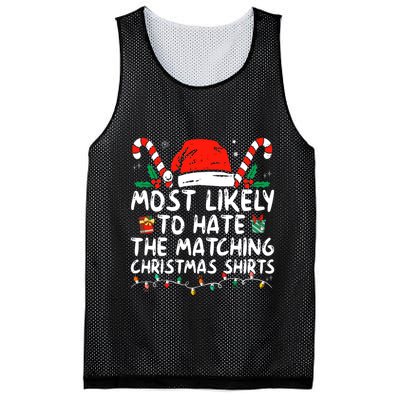Most Likely To Hate Matching Christmas Funny Family Matching Mesh Reversible Basketball Jersey Tank