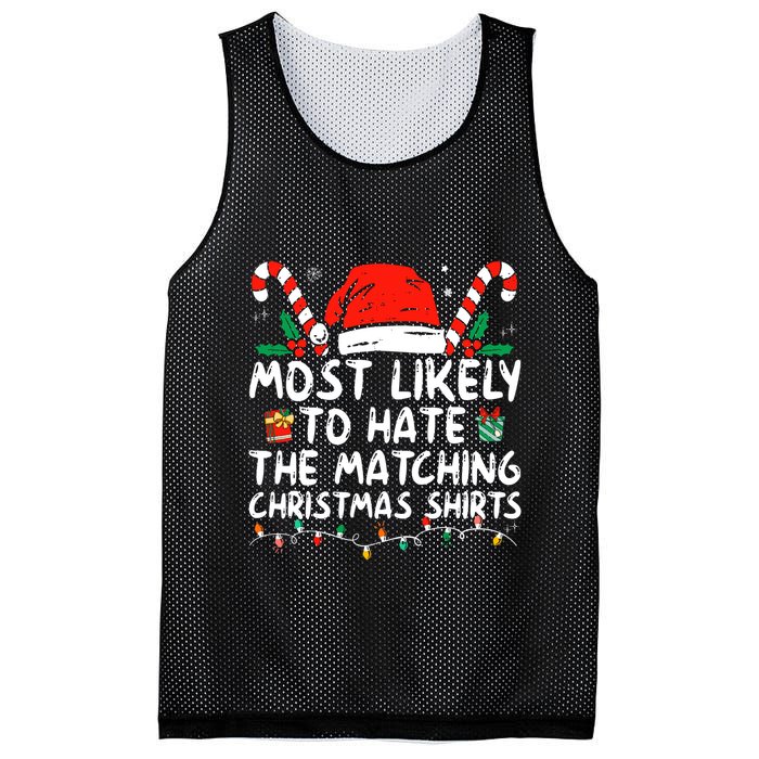 Most Likely To Hate Matching Christmas Funny Family Matching Mesh Reversible Basketball Jersey Tank