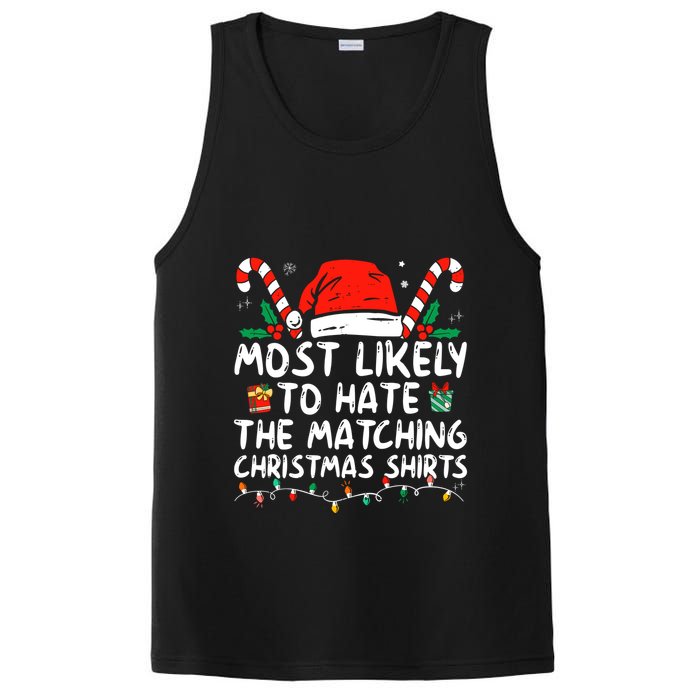Most Likely To Hate Matching Christmas Funny Family Matching PosiCharge Competitor Tank