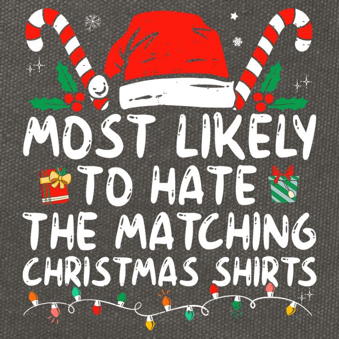 Most Likely To Hate Matching Christmas Funny Family Matching Cotton Canvas Backpack