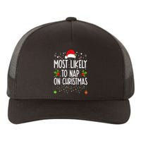 Most Likely To Nap On Christmas Family Christmas Pajamas Yupoong Adult 5-Panel Trucker Hat