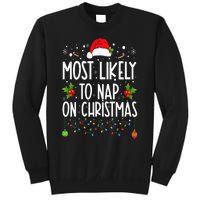 Most Likely To Nap On Christmas Family Christmas Pajamas Sweatshirt