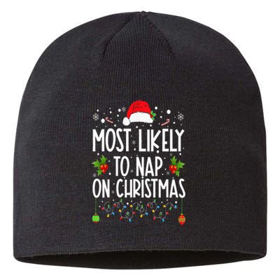 Most Likely To Nap On Christmas Family Christmas Pajamas Sustainable Beanie