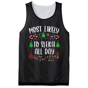 Most Likely To Sleigh All Day Funny Christmas Family Matching Cute Christmas F Mesh Reversible Basketball Jersey Tank