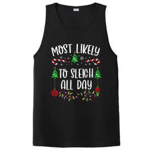 Most Likely To Sleigh All Day Funny Christmas Family Matching Cute Christmas F PosiCharge Competitor Tank