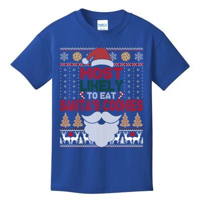 Most Likely To Eat Santas Cookies Family Christmas Ugly Cute Gift Kids T-Shirt