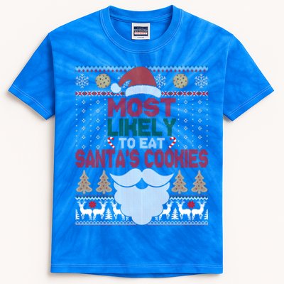 Most Likely To Eat Santas Cookies Family Christmas Ugly Cute Gift Kids Tie-Dye T-Shirt