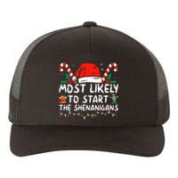 Most Likely To Start The Shenanigans Christmas Family Yupoong Adult 5-Panel Trucker Hat