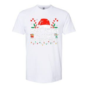 Most Likely To Start The Shenanigans Christmas Family Softstyle CVC T-Shirt