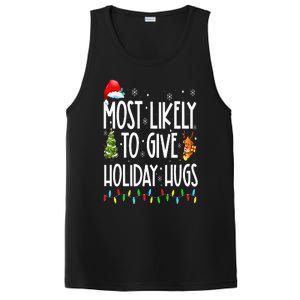 Most Likely To Give Holiday Hugs Funny Christmas PosiCharge Competitor Tank