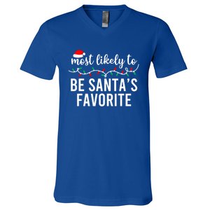 Most Likely To Christmas Gift Matching Family Pajamas Funny Meaningful Gift V-Neck T-Shirt