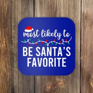 Most Likely To Christmas Gift Matching Family Pajamas Funny Meaningful Gift Coaster