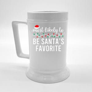 Most Likely To Christmas Gift Matching Family Pajamas Funny Meaningful Gift Beer Stein