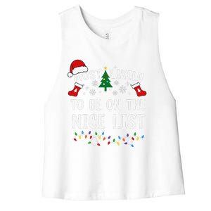 Most Likely To Be On The Nice List Matching Christmas Women's Racerback Cropped Tank