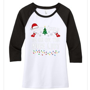 Most Likely To Be On The Nice List Matching Christmas Women's Tri-Blend 3/4-Sleeve Raglan Shirt