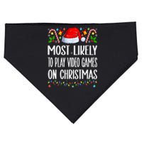 Most Likely To Play Video Games On Christmas Funny Pajamas USA-Made Doggie Bandana