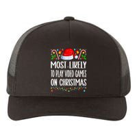 Most Likely To Play Video Games On Christmas Funny Pajamas Yupoong Adult 5-Panel Trucker Hat