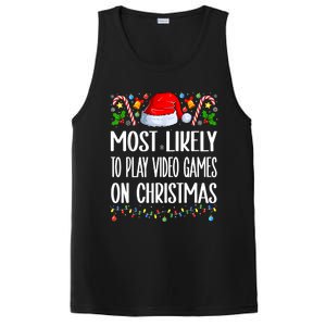 Most Likely To Play Video Games On Christmas Funny Pajamas PosiCharge Competitor Tank