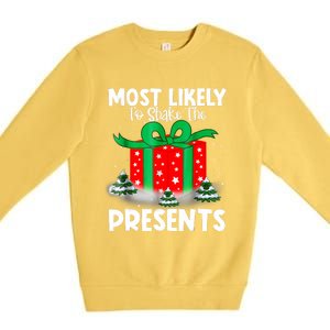 Most Likely To Shake The Presents Christmas Family Premium Crewneck Sweatshirt