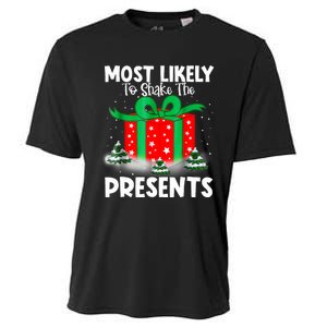 Most Likely To Shake The Presents Christmas Family Cooling Performance Crew T-Shirt