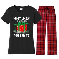 Most Likely To Shake The Presents Christmas Family Women's Flannel Pajama Set