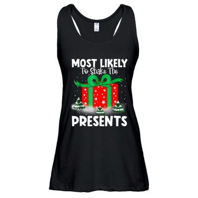 Most Likely To Shake The Presents Christmas Family Ladies Essential Flowy Tank