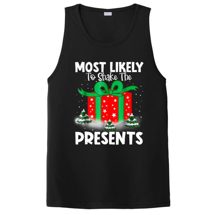 Most Likely To Shake The Presents Christmas Family PosiCharge Competitor Tank