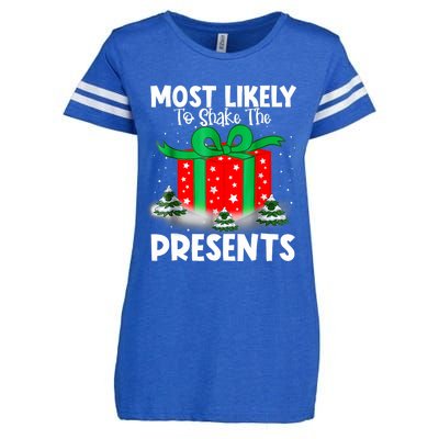 Most Likely To Shake The Presents Christmas Family Enza Ladies Jersey Football T-Shirt