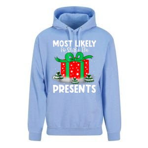 Most Likely To Shake The Presents Christmas Family Unisex Surf Hoodie