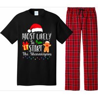 Most Likely To Start The Shenanigans Funny Family Christmas Pajama Set