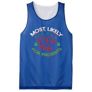 Most Likely To Trade Sister For Presents Funny Christmas Meaningful Gift Mesh Reversible Basketball Jersey Tank