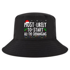 Most Likely To Start The Shenanigans Funny Family Christmas Cool Comfort Performance Bucket Hat