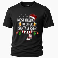 Most Likely To Offer Santa A Beer Funny Family xmas  Cooling Performance Crew T-Shirt