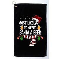 Most Likely To Offer Santa A Beer Funny Family xmas  Golf Towel
