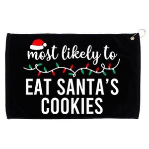 Most Likely To Christmas Funny Gift Matching Family Pajamas Funny Gift Grommeted Golf Towel