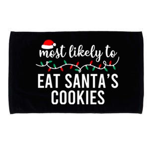 Most Likely To Christmas Funny Gift Matching Family Pajamas Funny Gift Microfiber Hand Towel