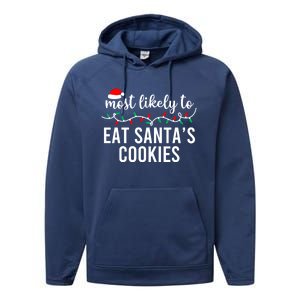 Most Likely To Christmas Funny Gift Matching Family Pajamas Funny Gift Performance Fleece Hoodie