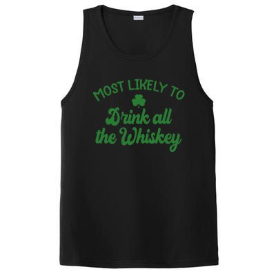 Most Likely To Drink All The Whiskey Family St Patricks Day PosiCharge Competitor Tank