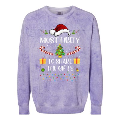 Most Likely To Shake The Gifts Matching Family Christmas Colorblast Crewneck Sweatshirt