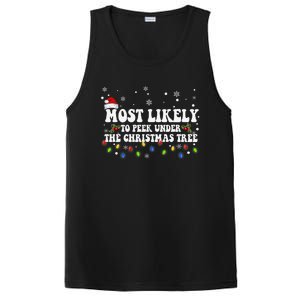 Most Likely To Peek Under The Christmas tree Family Xmas PosiCharge Competitor Tank