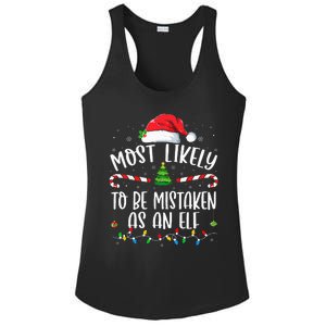 Most Likely To Be Mistaken As An Elf Family Christmas Ladies PosiCharge Competitor Racerback Tank