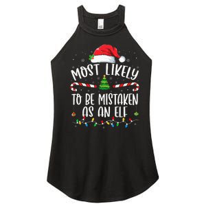 Most Likely To Be Mistaken As An Elf Family Christmas Women's Perfect Tri Rocker Tank